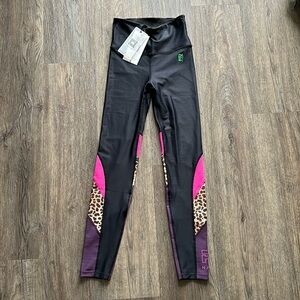 PE Nation Leggings in Black with Multi-Color Details